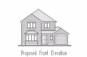 PROPOSED FRONT ELEVATION- click for photo gallery